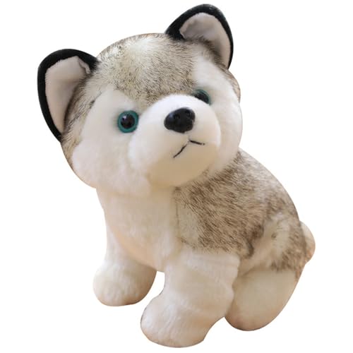 champracer Plüsch Husky Kuschelkissen,Sibirischer Husky,Plüschtier, realistisch und realistisch,Flauschige Weich Jumbo Plüsch Spielzeug,Plüsch, Geschenk für Jungen und Mädchen (20 cm,Husky) von champracer