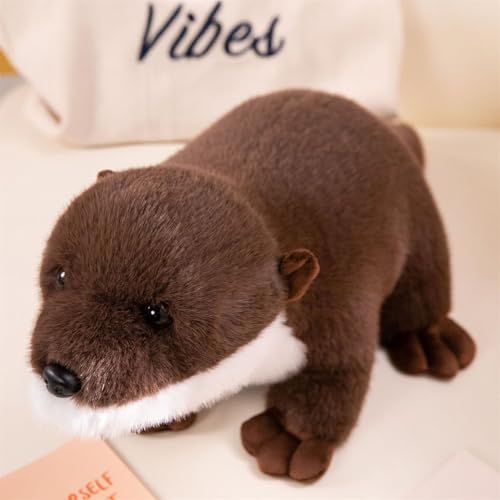champracer Plüsch Otter Puppe, Otter Kuscheltier, Kuscheltier Otter Plüschtier Zum Kuscheln, Simulation Otter Tierpuppe Kuscheltier, Geschenke für Jungen und Mädchen (Liegend, 80 cm) von champracer