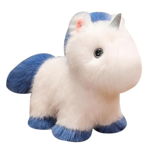 champracer Plüsch Regenbogen Einhorn,Gefülltes Einhorn Tier Plüschtiere Weiche Kuschelkissen Puppe,Süße Plüschtier,Stofftier Plüschtier Kuscheltier Süß Teenager Herz Puppe Geschenk (27cm,Blau) von champracer