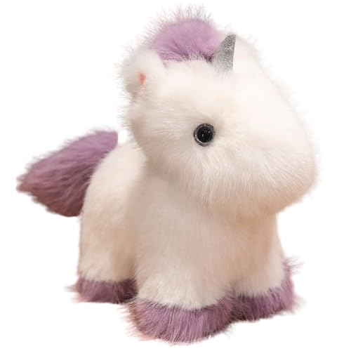 champracer Plüsch Regenbogen Einhorn,Gefülltes Einhorn Tier Plüschtiere Weiche Kuschelkissen Puppe,Süße Plüschtier,Stofftier Plüschtier Kuscheltier Süß Teenager Herz Puppe Geschenk (27cm,Lila) von champracer