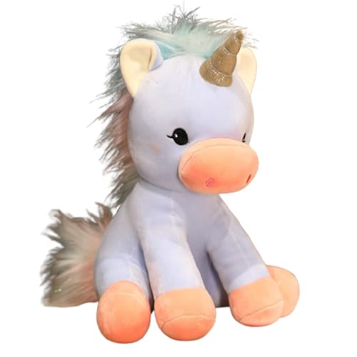 champracer Plüsch Regenbogen Einhorn,Niedliches Einhorn Plüschtier,Stofftier Plüschtier Kuscheltier,Einhorn Puppe Kuschelkissen Kuscheltier Puppe,Süß Teenager Herz Puppe Geschenk (38cm,blau) von champracer