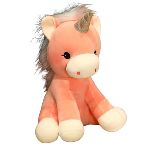 champracer Plüsch Regenbogen Einhorn,Niedliches Einhorn Plüschtier,Stofftier Plüschtier Kuscheltier,Einhorn Puppe Kuschelkissen Kuscheltier Puppe,Süß Teenager Herz Puppe Geschenk (45cm,Rosa) von champracer