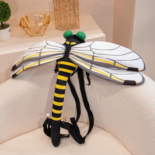 champracer Plüsch-Rucksack, Gottesanbeterin plüschtier Simuliertes Tier Gottesanbeterin Plüschtier Realistische Insekt-Plüsch Spielzeug Geschenk für Kinder (Dragonfly Rucksack) von champracer