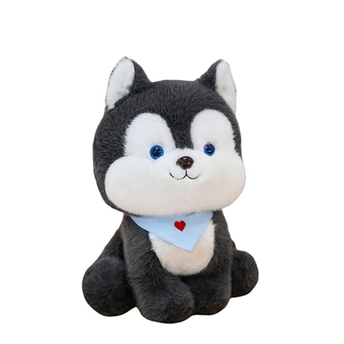 champracer Plüschtier Husky,Sibirischer Husky,Supersüß Kuscheltier Sitzen Plüschhund Realistisches Flauschiger Husky Hund Weicher Kuscheliger Plüsch Guter Begleiter Jungen und Mädchen (38cm) von champracer