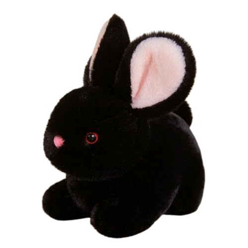 champracer Plüschtier Kaninchen Weiß,Hase Kuscheltier,15-30cm Karotten Plüsch-Kaninchen Plüschtier Toy,Hasen Spielzeug Mädchen,Plüsch HasenPuppe Geschenk für Mädchen Jungen (15cm,Schwarz) von champracer