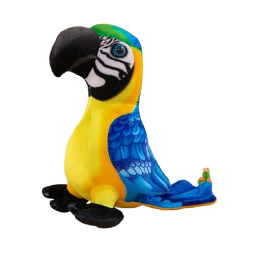 champracer Plüschtier Papagei Stofftier,22cm Niedliche Plüsch Papagei Stofftier Kuscheltier Plüschtier,Blau Gelber Ara Papagei Parrot Plüsch Spielzeug für Kinder Mädchen Jungen (22cm,B) von champracer