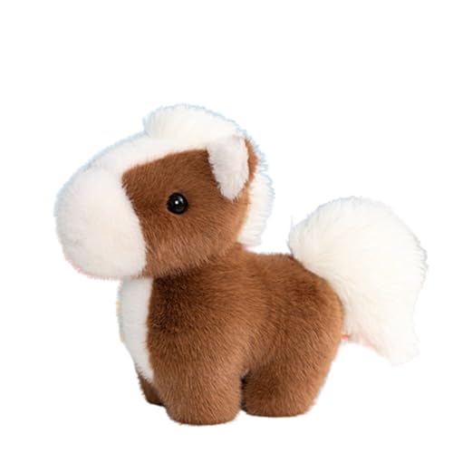 champracer Plüschtier Pferd 28cm Lebensecht Stehend,Kuscheltier Pferd Plüschtier Realistisch Plüsch,Geschenk für Kinder Jungen Mädchen (Dunkelbraun,28cm) von champracer