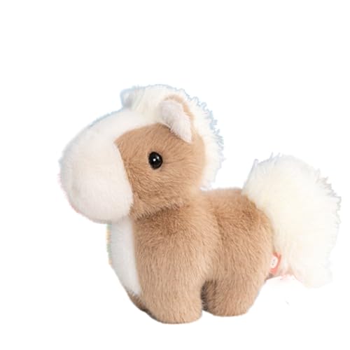 champracer Plüschtier Pferd 28cm Lebensecht Stehend,Kuscheltier Pferd Plüschtier Realistisch Plüsch,Geschenk für Kinder Jungen Mädchen (Kaltbraun,28cm) von champracer