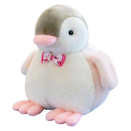 champracer Plüschtier Pinguin Kuscheltier mit Schleife 25cm Pinguin Stofftier zum Kuscheln & Spielen Plüschtier Pinguin Plüschpinguin Geschenk für Jungen Mädchen (Rosa) von champracer