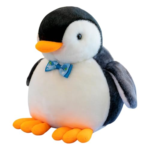champracer Plüschtier Pinguin Kuscheltier mit Schleife 25cm Pinguin Stofftier zum Kuscheln & Spielen Plüschtier Pinguin Plüschpinguin Geschenk für Jungen Mädchen (Schwarz) von champracer