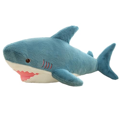 champracer Plüschtier Wal Hai,Plüsch-Hai-Spielzeug, Kuscheltier Hai Plüschtier Kawaii Stofftier Plüsch Kissen,Weich Plüsch Spielzeug Umarmungskissen Tier Kissen,Geschenk für Kinder (120 cm,Blau) von champracer