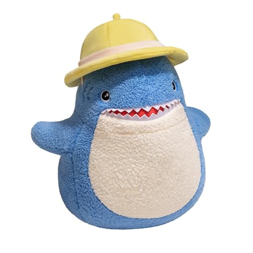 champracer Plüschtier Wal Hai Großes Kuscheltier Weich Plüsch,Hai Puppe mit Hut,Riesenhai Plüsch Kissen,Plüsch Hai Kissen, Stofftierhaie,Rückenkissen Puppe Geschenk für Kinder (70cm) von champracer