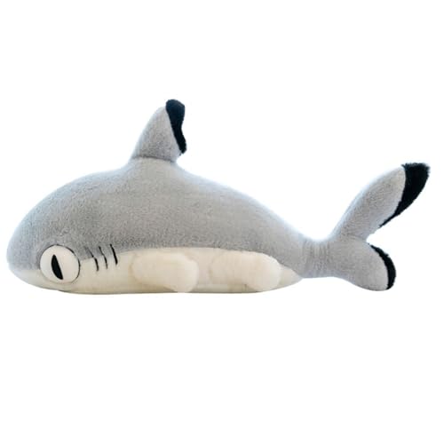 champracer Plüschtier mit großem Hai Katze,Kuscheltier Hai 70 bis 130 cm,hai-stofftiere Spielzeug Plüschpuppen Weihnachten Geschenk für Kinder, Mädchen und Jungen (hellgrau, 130cm) von champracer