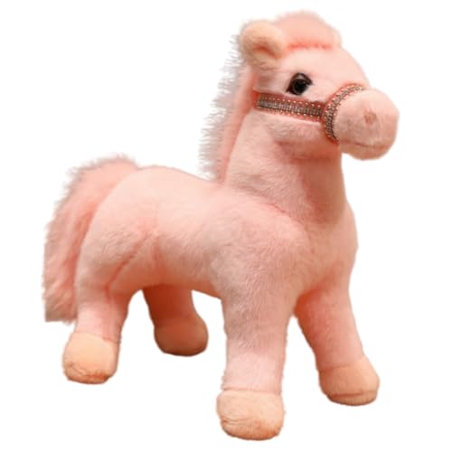 champracer Plüschtiere Pferd Pferd Kuscheltier Stehend Pony Kuscheltier Flauschiger Stofftier zum Spielen & Kuscheln Geschenk für Kinder Jungen Mädchen (36cm,Rosa) von champracer