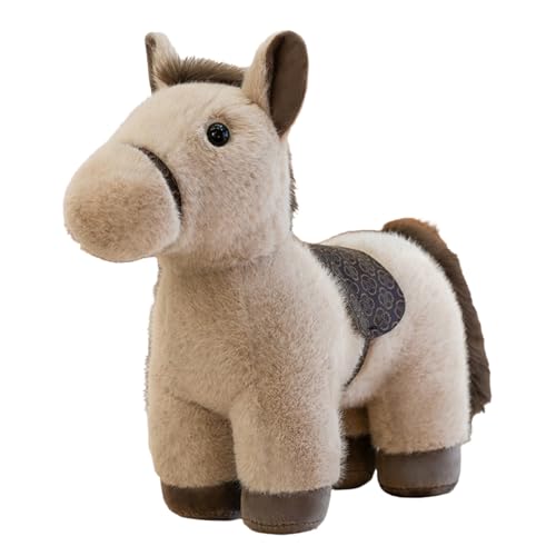 champracer Plüschtiere Pferd Pony Kuscheltier Kuscheltier Pferd Flauschiger Stofftier zum Spielen & Kuscheln Geburtstagsgeschenk für Kinder (45cm,Khaki) von champracer