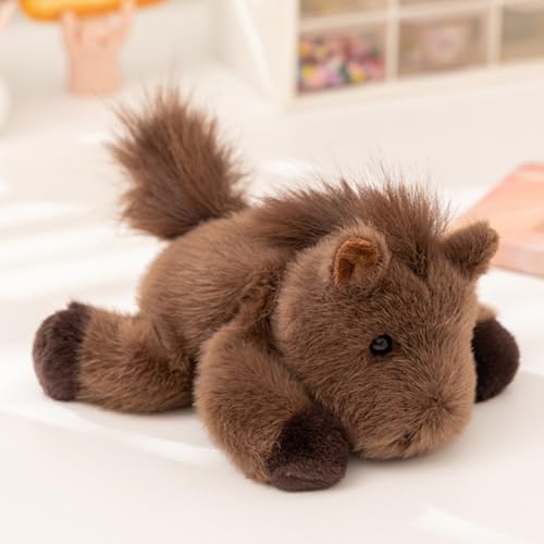 champracer Plüschtiere Pferd Pony Kuscheltier Weiche Flauschig Stofftier Pony Plüsch Puppe Flauschiger Stofftier zum Spielen & Kuscheln Geschenk für Kinder Jungen Mädchen (25cm,A) von champracer