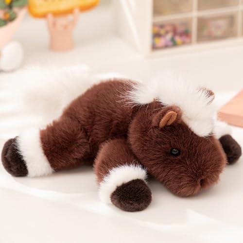 champracer Plüschtiere Pferd Pony Kuscheltier Weiche Flauschig Stofftier Pony Plüsch Puppe Flauschiger Stofftier zum Spielen & Kuscheln Geschenk für Kinder Jungen Mädchen (25cm,B) von champracer