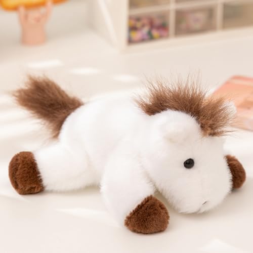 champracer Plüschtiere Pferd Pony Kuscheltier Weiche Flauschig Stofftier Pony Plüsch Puppe Flauschiger Stofftier zum Spielen & Kuscheln Geschenk für Kinder Jungen Mädchen (25cm,C) von champracer