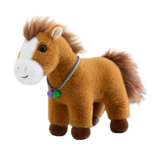 champracer Plüschtiere Pferd Realistische,Stofftier Pferd Puppe,Pony Kuscheltier Kuscheltier Geschenk für Kinder Jungen Mädchen (23cm,Braun) von champracer