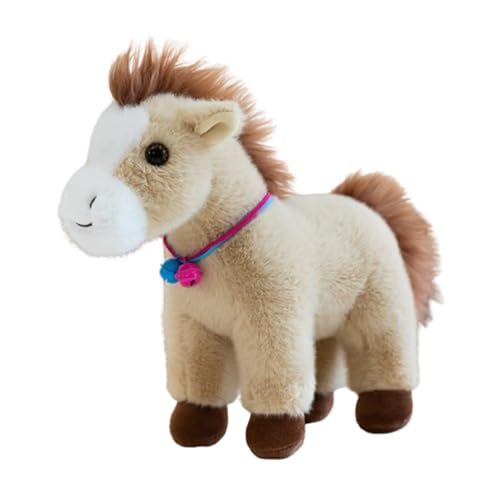 champracer Plüschtiere Pferd Realistische,Stofftier Pferd Puppe,Pony Kuscheltier Kuscheltier Geschenk für Kinder Jungen Mädchen (23cm,Khaki) von champracer
