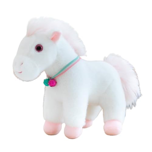 champracer Plüschtiere Pferd Realistische,Stofftier Pferd Puppe,Pony Kuscheltier Kuscheltier Geschenk für Kinder Jungen Mädchen (23cm,weiß) von champracer