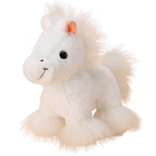 champracer Plüschtiere Pferd Realistische Pferd Plüschtier, Kuscheltier Superweich 30 cm Plüsch, süßes Kuscheltier,plüschpferd, Geschenk für Freunde und Kinder (33cm,Weiß) von champracer