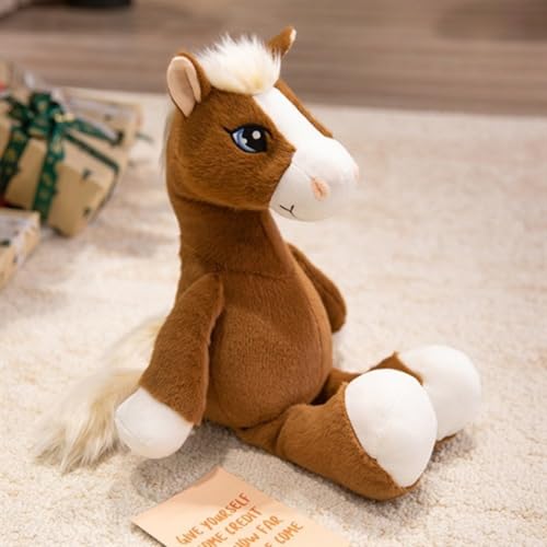 champracer Plüschtiere Pferd Realistische Pferd Plüschtier Pony Kuscheltier Kuscheltier Pferd Geschenk für Kinder Jungen Mädchen (53cm,Hellbraun) von champracer