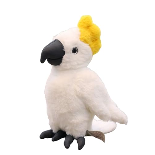 champracer Plüschvogel Papagei Kinder's Weiches Kuscheliges Plüschtier für Kinder 30cm Länge Blau Gelber Ara Papagei Parrot Plüsch Spielzeug für Kinder Mädchen Jungen (30 cm,Weiß) von champracer