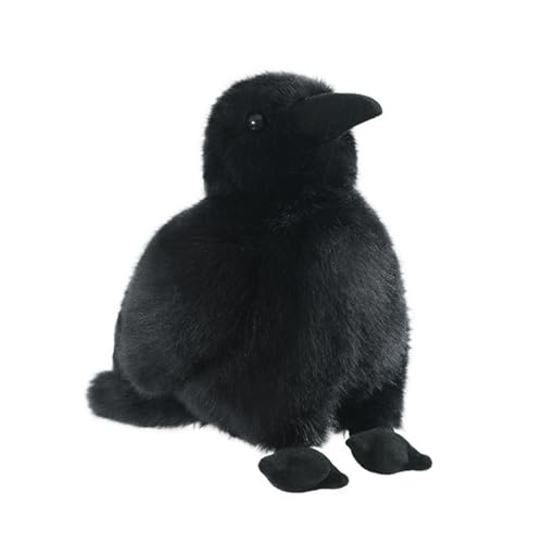 champracer Rabe Kuscheltier Schwarze Krähe Plüschtier Simuliertes Tier Krähe Plüschtier Vogelfigur Puppe Plüschkissen Geschenk für Jungen Mädchen Kinder Schwarz Ostern (35cm) von champracer