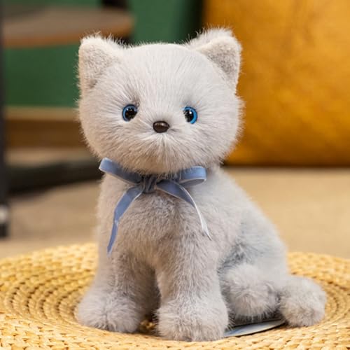 champracer Realistic Plüsch Katze Plüschtier Kuscheltier Katze Flauschiger Stofftier zum Spielen & Kuscheln Geschenk für Kinder Jungen Mädchen (18cm,B) von champracer