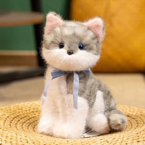 champracer Realistic Plüsch Katze Plüschtier Kuscheltier Katze Flauschiger Stofftier zum Spielen & Kuscheln Geschenk für Kinder Jungen Mädchen (18cm,E) von champracer