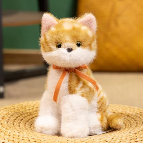 champracer Realistic Plüsch Katze Plüschtier Kuscheltier Katze Flauschiger Stofftier zum Spielen & Kuscheln Geschenk für Kinder Jungen Mädchen (25cm,D) von champracer