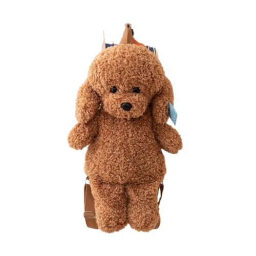 champracer Realistisch Teddy Dog, Simulation Teddy Pudel Hunde Spielzeug Plüschpuppe,Realistische Niedliche Hundetasche Für Kinder,Spielzeug Geschenk für Kinder (35cm,Hellbraun) von champracer