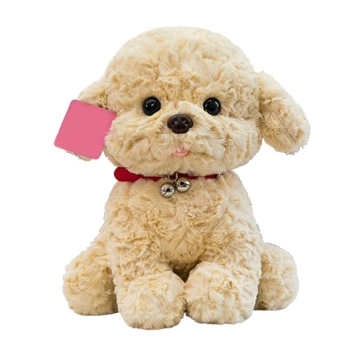 champracer Realistisch Teddy Dog,Realistisch Plüsch Teddy Dog Kuscheltier Stofftier Hund 25cm,Plüsch Stofftier Hund Puppe Stofftier,Kuscheltier,Mädchen,Babys (25cm,Beige) von champracer