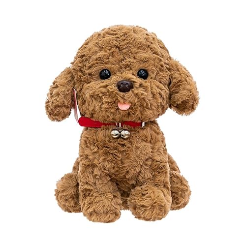 champracer Realistisch Teddy Dog,Realistisch Plüsch Teddy Dog Kuscheltier Stofftier Hund 25cm,Plüsch Stofftier Hund Puppe Stofftier,Kuscheltier,Mädchen,Babys (25cm,Braun) von champracer