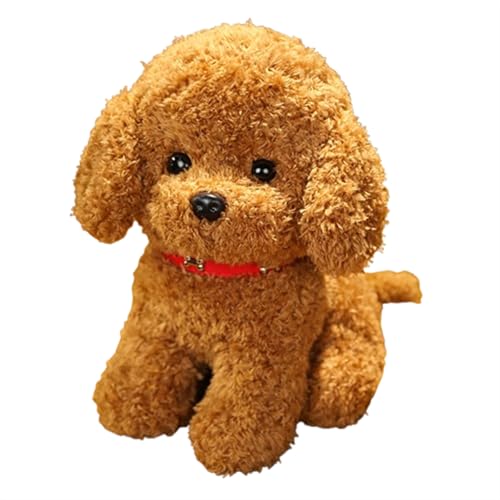 champracer Realistisch Teddy Dog,Simulation Teddy Pudel Hunde Spielzeug Plüschpuppe,Realistische Niedliche Hund Für Kinder,Spielzeug Geschenk für Kinder (22cm,Hellbraun) von champracer