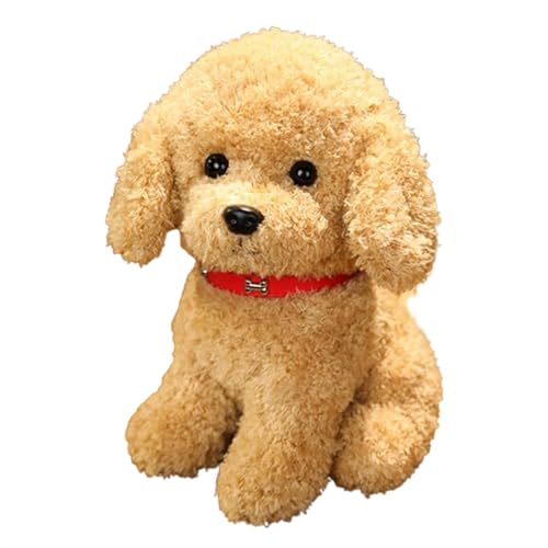 champracer Realistisch Teddy Dog,Simulation Teddy Pudel Hunde Spielzeug Plüschpuppe,Realistische Niedliche Hund Für Kinder,Spielzeug Geschenk für Kinder (22cm,beige) von champracer