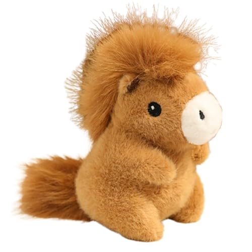 champracer Realistische Pferd Plüschtier,13cm Kuscheltier Pferd,Stofftier Puppe, Stehend Pony Horse Plush Toy, Weiches Plüschtier, Dekoration für Wohnzimmer Schlafzimmer (Braun) von champracer
