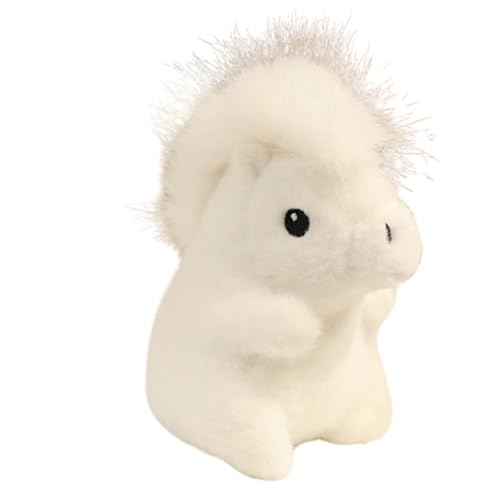 champracer Realistische Pferd Plüschtier,13cm Kuscheltier Pferd,Stofftier Puppe, Stehend Pony Horse Plush Toy, Weiches Plüschtier, Dekoration für Wohnzimmer Schlafzimmer (Weiß) von champracer