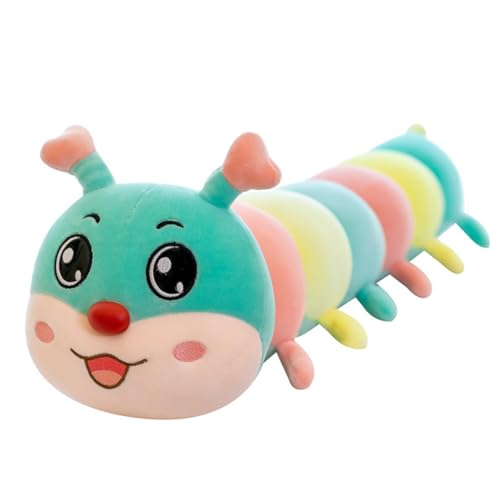 champracer Regenbogen Raupe, Plüschpuppe Raupe Haustier Regenbogen Raupe Tier Weiche Raupe Geliebtes Spielzeug Regenbogen Raupe Spielzeug (grün,70 cm) von champracer