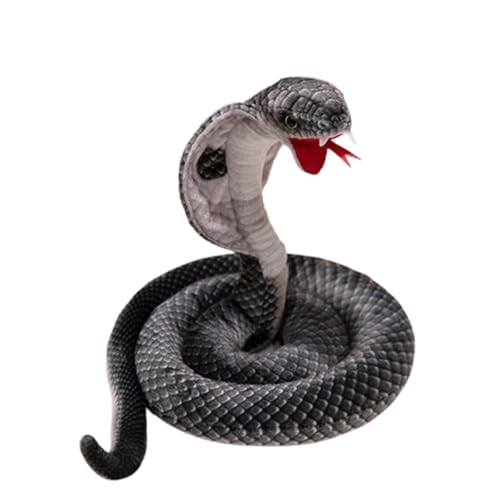 champracer Schlange Kuscheltier, Plüsch groß Schlange Spielzeug, Realistische Plüschschlange Kobra Plüschtier, zum Spielen und Kuscheln, Ideal Zum TröSten Kuscheln Einschlafhilfe (118 cm,A) von champracer
