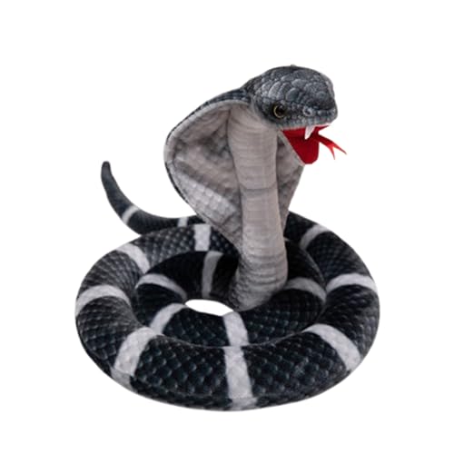 champracer Schlange Kuscheltier, Plüsch groß Schlange Spielzeug, Realistische Plüschschlange Kobra Plüschtier, zum Spielen und Kuscheln, Ideal Zum TröSten Kuscheln Einschlafhilfe (118 cm,C) von champracer
