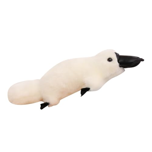 champracer Schnabeltier Kuscheltier 35cm Kawaii Realistische Weiches Schnabeltier Plüschtier,Schnabeltier Plüschtier,Schnabeltier-Plüsch Schnabeltier-Puppe Geschenke für Kinder (35cm,Weiß) von champracer