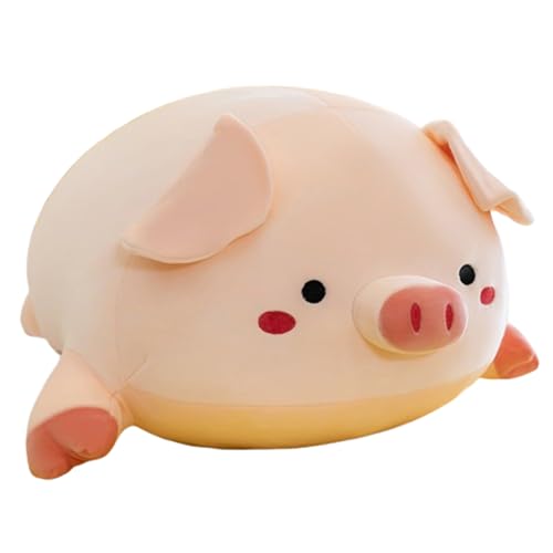 champracer Schönes Schwein Puppen Spielzeug Schlafendes Umarmungs Kissen,Niedliche Schwein Kuscheltier liegend Fetten,Puppen Spielzeug Weiches Spielzeug Geburtstagsgeschenk (80cm,kleine) von champracer