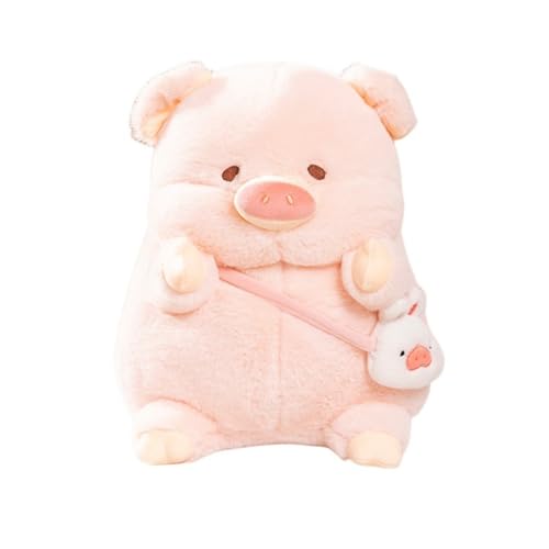 champracer Schwein Kuscheltier mit Rucksack Rosa Schwein Plüschtier Figuren Plush Schönes Schwein Puppen Spielzeug Geschenk für Kinder Jungen Mädchen (20cm) von champracer