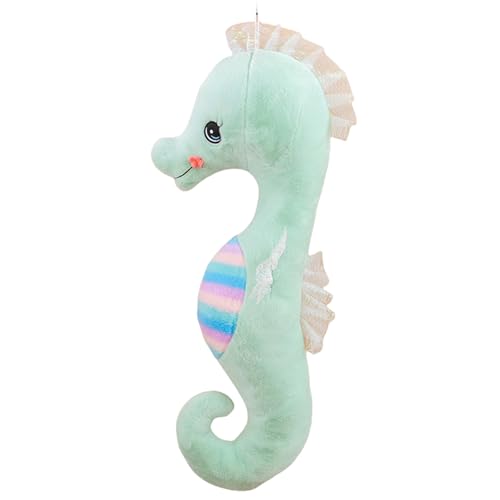 champracer Seepferdchen Kuscheltier Plüschpuppen tierisches Süße Seepferdchen Plüschtier Stofftie Weiches Seepferdchen Kissen Kinder Plüschtier pielzeug Dekokissen Stofftier Geschenke (Grün,50 cm) von champracer