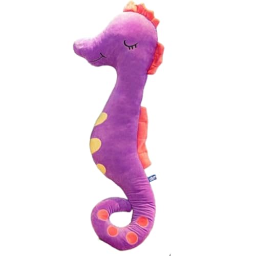 champracer Seepferdchen Kuscheltier Plüschtier Stofftier,Meerestier Plüschtier Plüsch Spielzeug weich&waschbar,Weiches Kissen Geschenk für Kinder Erwachsene (lila,80cm) von champracer
