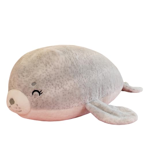 champracer Siegel Plüschtier Robbe Kuscheltier Siegel Kuscheltie Tier Kissen Meerestier Kissen Niedliche Tier Puppe Flauschiges Stofftier Weiches Schmusetier für Mädchen, Junge (50cm) von champracer