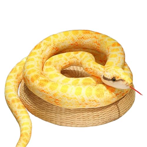 champracer Simulation Kobra Plüschtiere, Kreativer Plüsch Schlange Realistische, Riesenschlange Plüschtier, Große Plüsch Schlange Python Spielzeug Gefülltes Tier für Kinder Geschenk (110 cm,D) von champracer