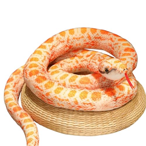 champracer Simulation Kobra Plüschtiere, Kreativer Plüsch Schlange Realistische, Riesenschlange Plüschtier, Große Plüsch Schlange Python Spielzeug Gefülltes Tier für Kinder Geschenk (160 cm,A) von champracer